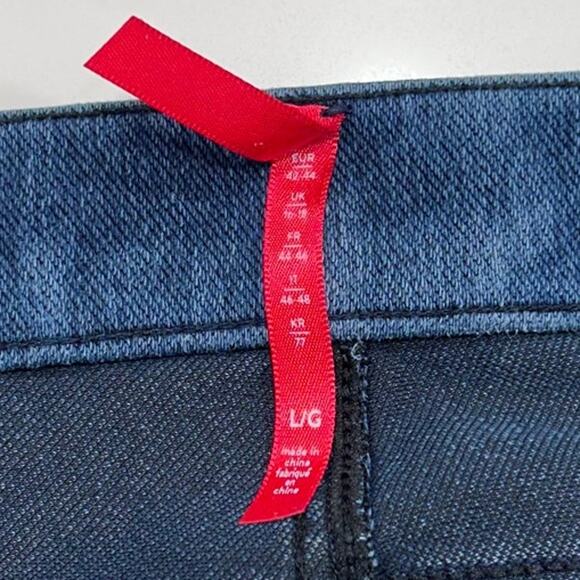 Spanx Ankle Skinny Jeans Tummy Control Dark Blue Size Large - Picture 5 of 12